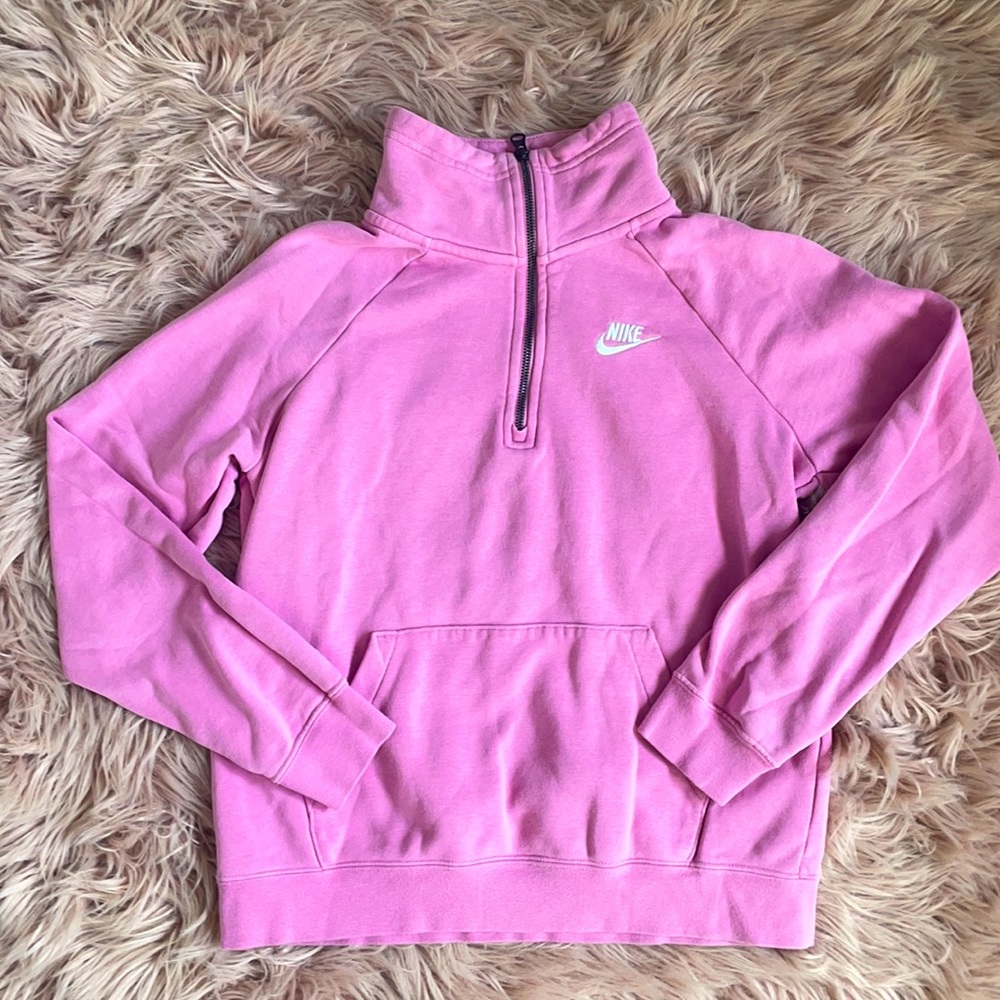 Nike pink quarter zip size small